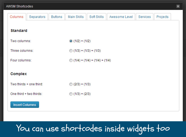 WordPress shortcodes