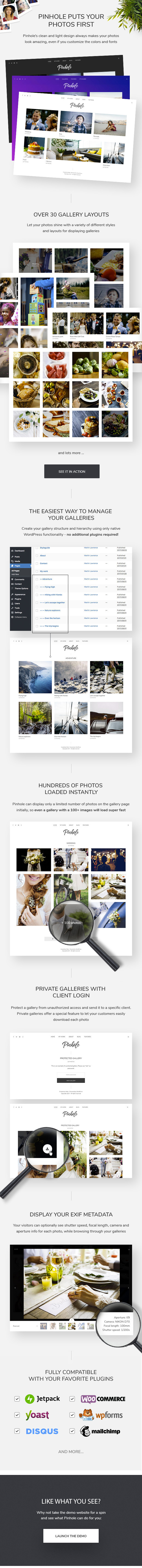 Pinhole - WordPress Gallery Theme for Photographers 1