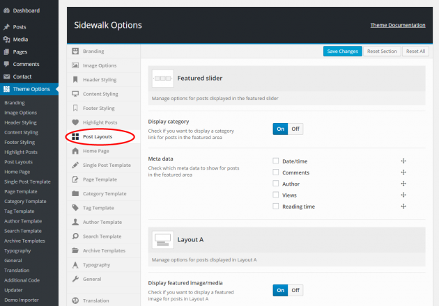 Post Layouts - Sidewalk WordPress Theme Documentation - Meks