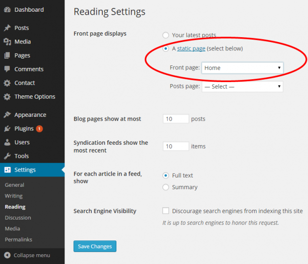 Home Page Setup - Sidewalk WordPress Theme Documentation - Meks