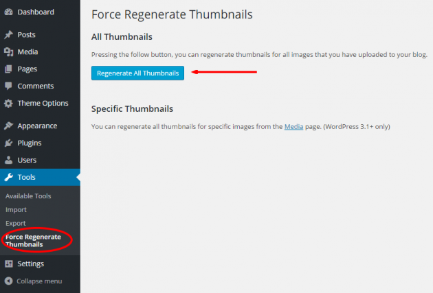 Regenerate Images - Sidewalk WordPress Theme Documentation | Meks