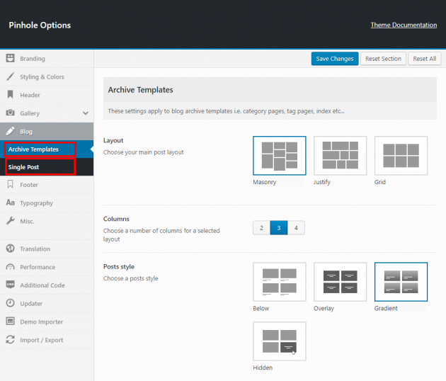 Blog setup - Pinhole WordPress Theme Documentation - Meks