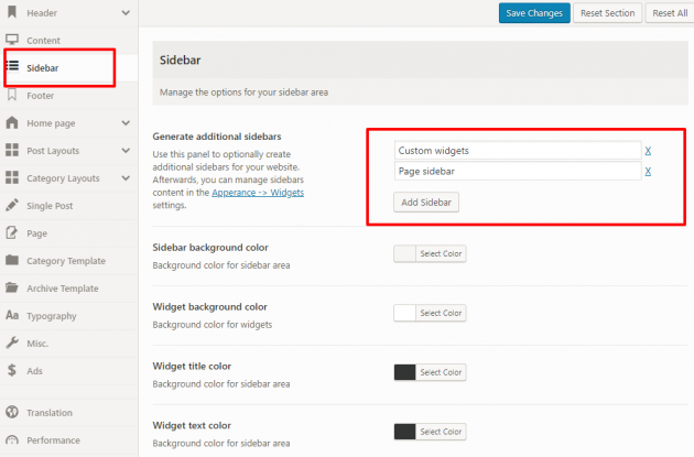 Sidebars & footer - Trawell WordPress Theme Documentation - Meks