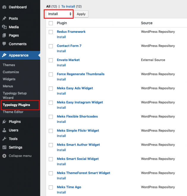 Recommended plugins - Typology WordPress Theme Documentation - Meks